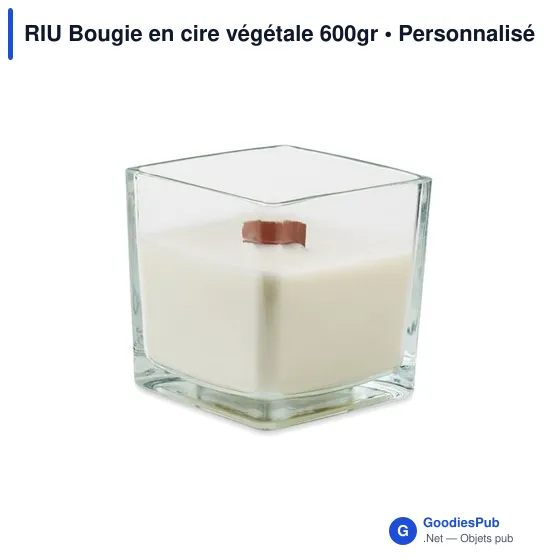 Bougie en cire végétale personnalisable avec logo - RIU - Image 1