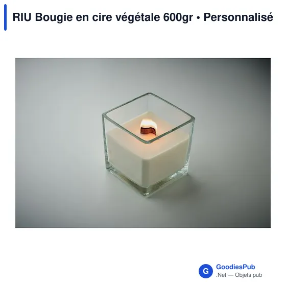 Bougie en cire végétale personnalisable avec logo - RIU - Image 2