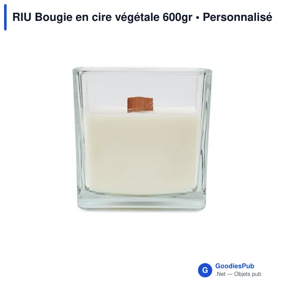 Bougie en cire végétale personnalisable avec logo - RIU - Image 4