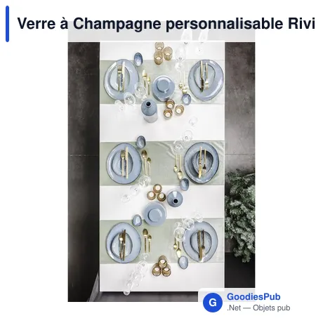 Verre à Champagne personnalisable Riviera - Logo bien mis en valeur