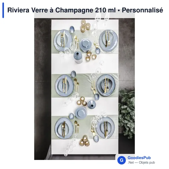 Verre à Champagne personnalisable Riviera - Logo bien mis en valeur - Image 1