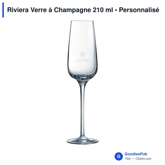 Verre à Champagne personnalisable Riviera - Logo bien mis en valeur - Image 2