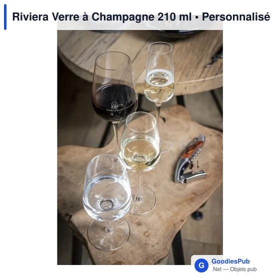 Verre à Champagne personnalisable Riviera - Logo bien mis en valeur - Image 3