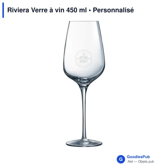 Verre à vin personnalisable Riviera avec logo - 450 ml - Image 2