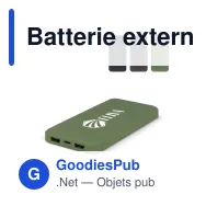 Batterie externe personnalisable 10000 mAh en R-ABS avec logo - Rock - Miniature 1