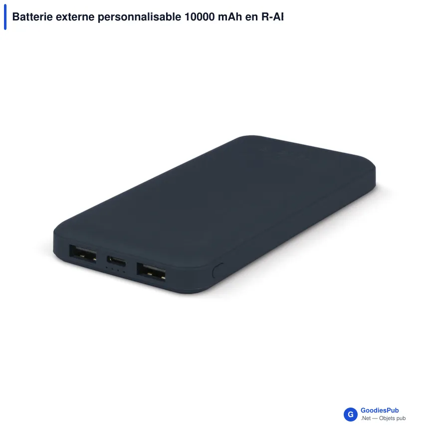 Batterie externe personnalisable 10000 mAh en R-ABS avec logo - Rock - Image 2