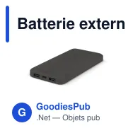 Batterie externe personnalisable 10000 mAh en R-ABS avec logo - Rock - Miniature 3