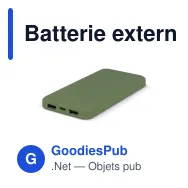 Batterie externe personnalisable 10000 mAh en R-ABS avec logo - Rock - Miniature 4