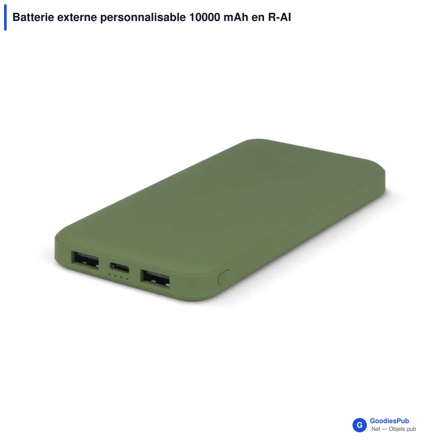 Batterie externe personnalisable 10000 mAh en R-ABS avec logo - Rock - Image 4