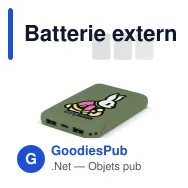Batterie externe personnalisable 5000 mAh en R-ABS avec logo - Rock - Miniature 1