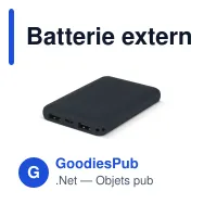 Batterie externe personnalisable 5000 mAh en R-ABS avec logo - Rock - Miniature 3