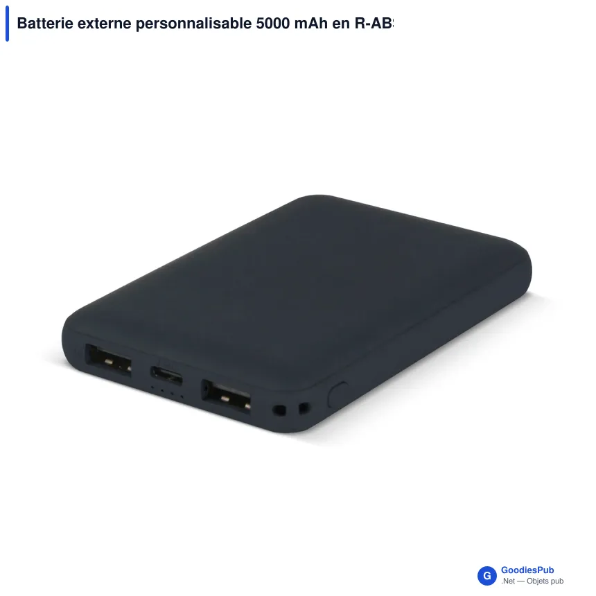 Batterie externe personnalisable 5000 mAh en R-ABS avec logo - Rock - Image 3
