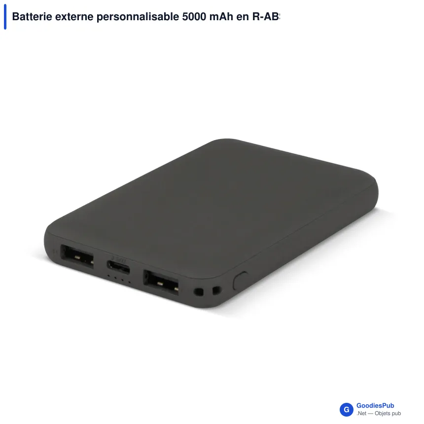 Batterie externe personnalisable 5000 mAh en R-ABS avec logo - Rock - Image 4