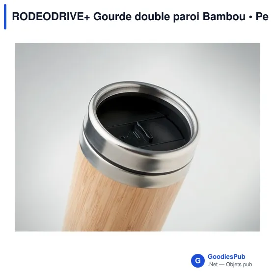 RODEODRIVE+ Gourde double paroi Bambou 400ml - Image 3
