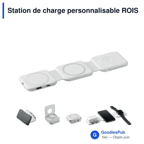 Station de charge personnalisable ROIS avec logo - 3 points de charge