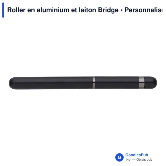 Stylo roller personnalisable en aluminium et laiton avec logo - Bridge - Image 3