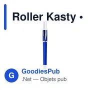 Stylo roller personnalisable Kasty avec logo - bleu - Miniature 7
