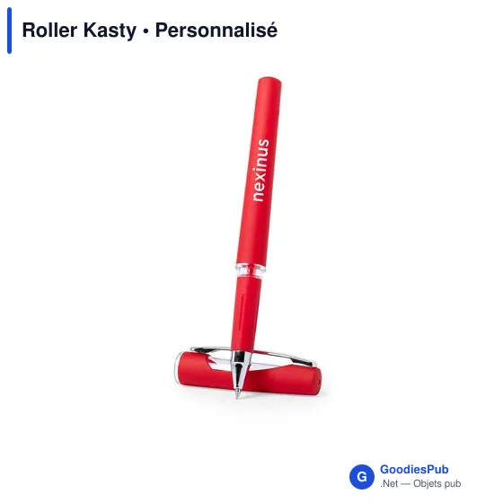 Stylo roller personnalisable Kasty avec logo - bleu - Image 9