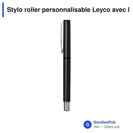 Stylo roller personnalisable Leyco avec logo - Jaune
