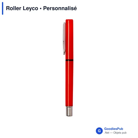 Stylo roller personnalisable Leyco avec logo - Jaune - Image 3