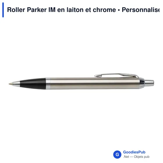 Stylo roller personnalisable Parker IM avec logo en laiton et chrome - Image 2