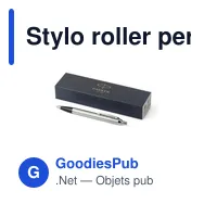 Stylo roller personnalisable Parker IM avec logo en laiton et chrome - Miniature 12