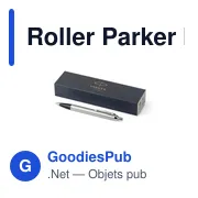 Stylo roller personnalisable Parker IM avec logo en laiton et chrome - Miniature 6
