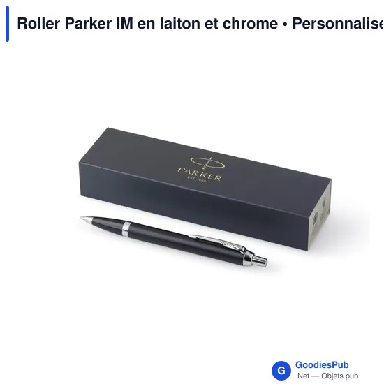 Stylo roller personnalisable Parker IM avec logo en laiton et chrome - Image 10