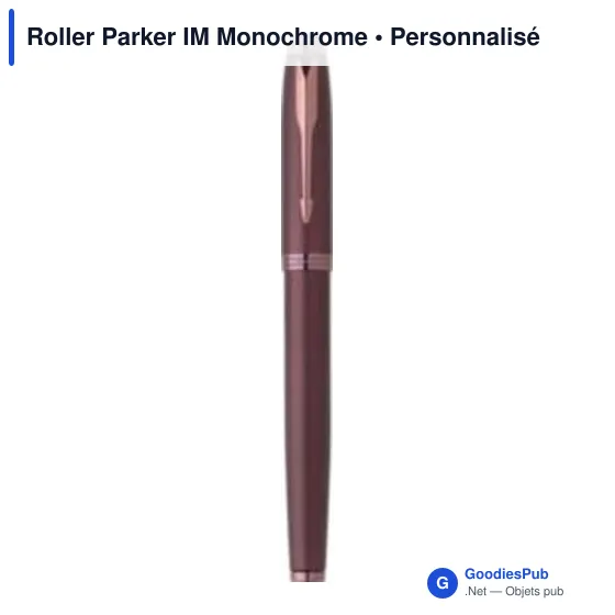 Stylo roller personnalisable Parker IM Monochrome avec logo - Image 1