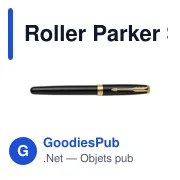 Stylo roller personnalisable Parker Sonnet avec logo - Miniature 1