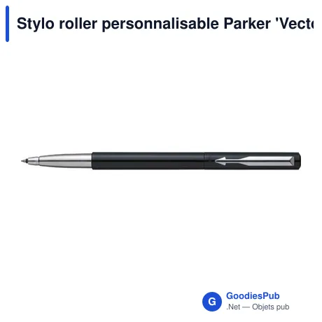 Stylo roller personnalisable Parker 'Vector' avec logo dans un écrin