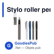 Stylo roller personnalisable en métal avec logo - Deux Anneaux - Miniature 1