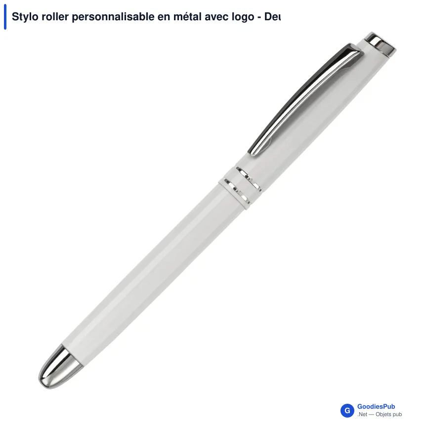 Stylo roller personnalisable en métal avec logo - Deux Anneaux - Image 5