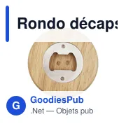 Décapsuleur rond en bois personnalisable avec logo - Rondo - Miniature 1