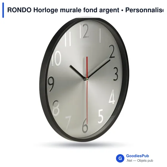 RONDO Horloge murale fond argent - Image 2