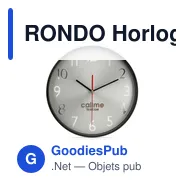 RONDO Horloge murale fond argent - Miniature 3
