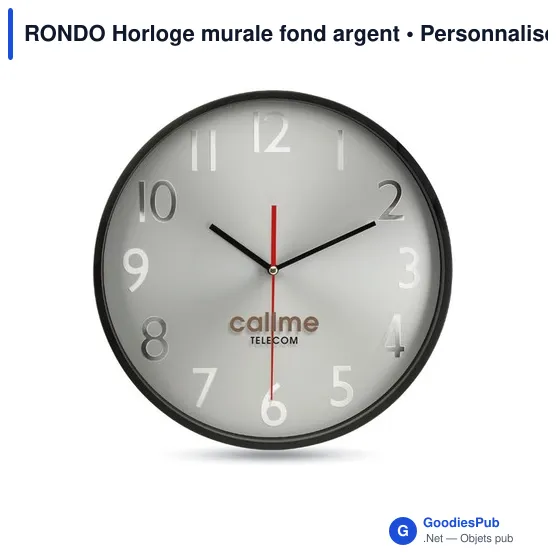 RONDO Horloge murale fond argent - Image 3