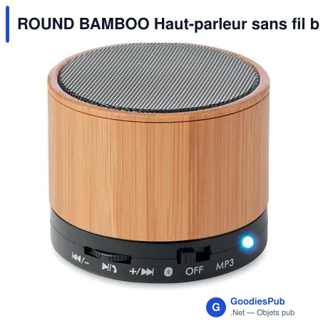 ROUND BAMBOO Haut-parleur sans fil bambou