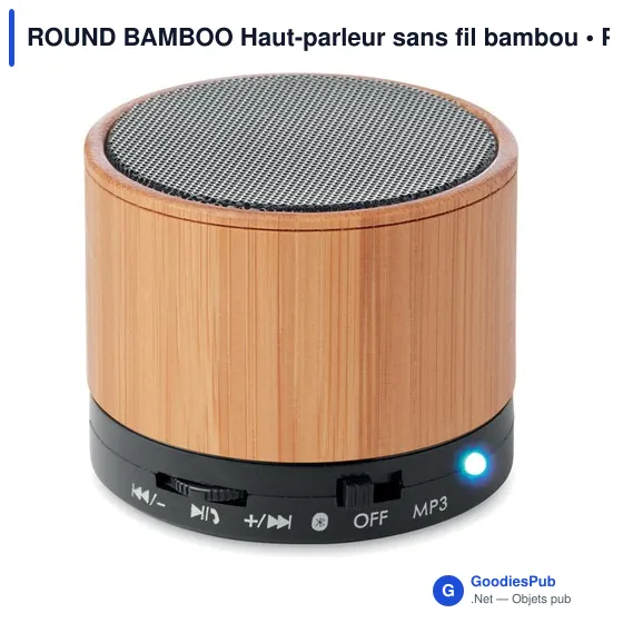 ROUND BAMBOO Haut-parleur sans fil bambou - Image 1