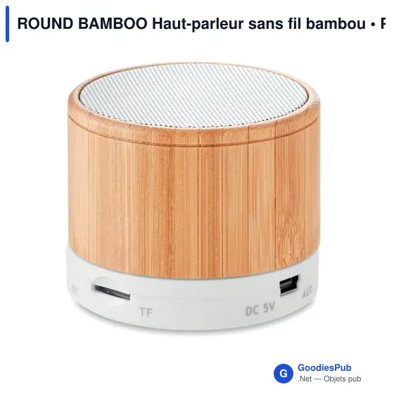 ROUND BAMBOO Haut-parleur sans fil bambou - Image 7