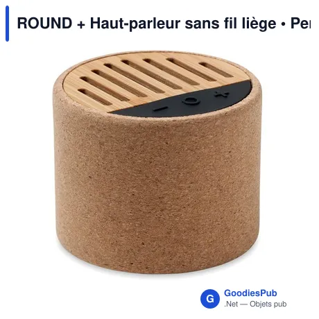 ROUND + Haut-parleur sans fil liège