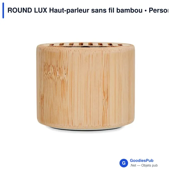 Haut-parleur sans fil personnalisable en bambou avec logo - Image 2