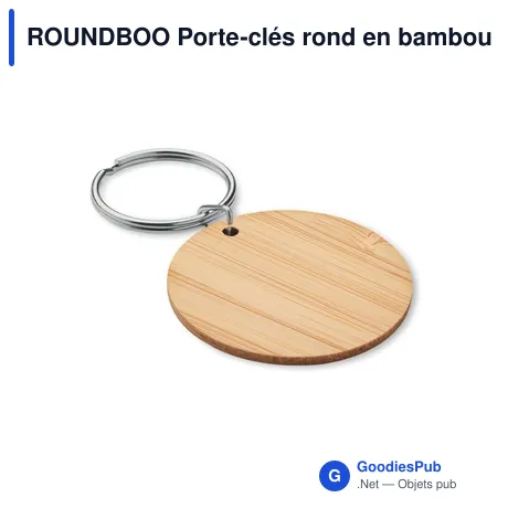 ROUNDBOO Porte-clés rond en bambou