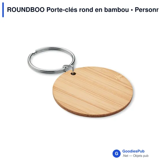 ROUNDBOO Porte-clés rond en bambou - Image 1