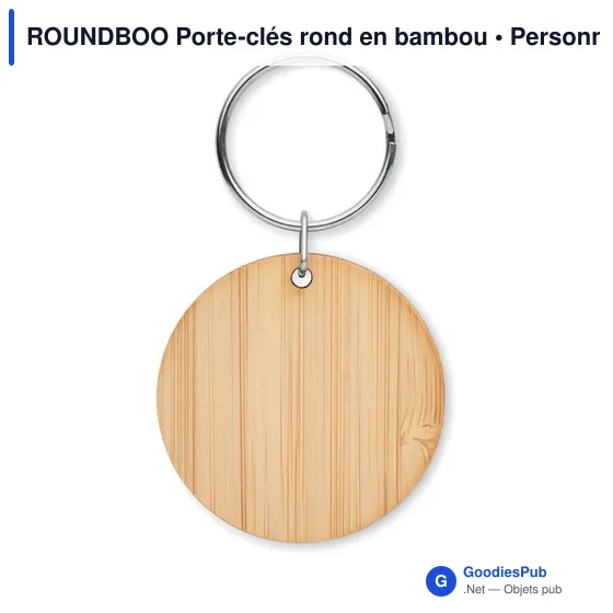 ROUNDBOO Porte-clés rond en bambou - Image 2