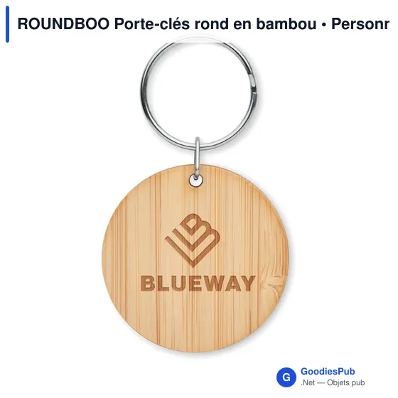 ROUNDBOO Porte-clés rond en bambou - Image 3