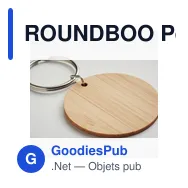 ROUNDBOO Porte-clés rond en bambou - Miniature 4
