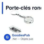 Porte-clés rond en verre personnalisable avec logo - ROUNDWARD - Miniature 1