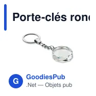 Porte-clés rond en verre personnalisable avec logo - ROUNDWARD - Miniature 2