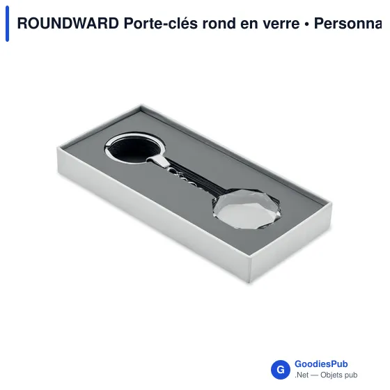 Porte-clés rond en verre personnalisable avec logo - ROUNDWARD - Image 4